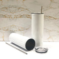 Hot Seller 20OZ White Blanks Straight Stainless Steel Sublimation Tumbler for DIY with Straw and Lid