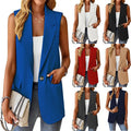RNSHANGER Elegant Women Blazer Vest Fashion Sleeveless Solid Color Single Button Clothing Coat Streetwear Sleeveless Suit Vest