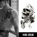 Hot Sexy Animal Skull Flower Temporary Tattoo Patch Woman Tattoos Sticker