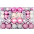 100pcs Pink+red Christmas Ball Gift Box Christmas Tree Ornaments with 3-6cm Light/Mat/Pink/Hollow Christmas Plastic Baubles/Ball