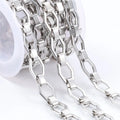Trendy 9mm Width Stainless Steel Chains Rope Link DIY Waterproof Hypoallergenic Jewelry Findings for Women and Men's Bracelets
