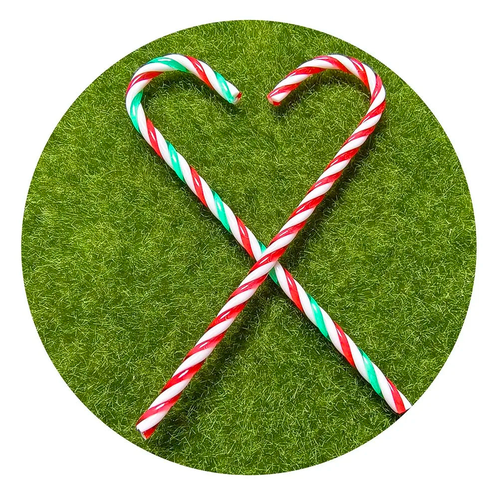 Bulk 100Pcs 30*150MM Christmas Candy Canes Stick Twisted Red White Plastic Christmas Tree Hanging Ornaments for Home Party Decor