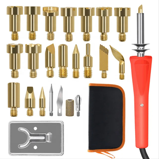 Pyrography Tool Set Simple Configuration 25pcs Wood Burning Tools Kit for for Wood Embossing Soldering
