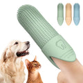 Wellfine Pet Finger Brush Dog and Cat Teeth Cleaning Food Grade Silicone Dog Finger Toothbrush Fits Most Fingers