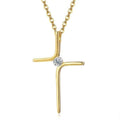 Hot Sale Cross Pendant Necklaces Waterproof Stainless Steel 18k Gold Plated Cz Cross Religion Guardian Necklaces