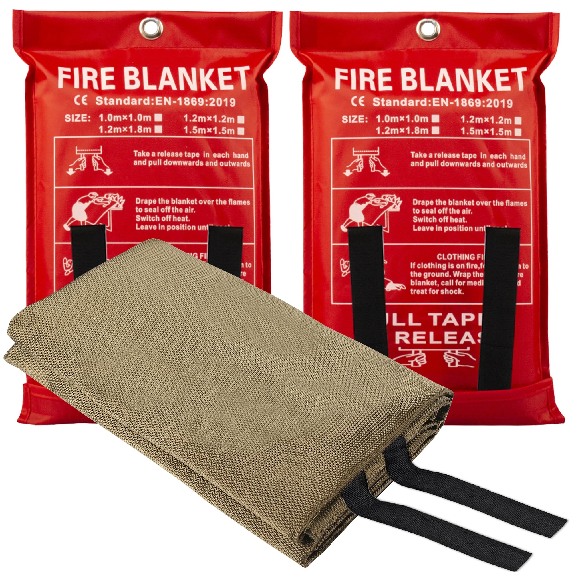 EN1869 Certified 1x1m Basalt Fire Blanket 0.43mm Thick 430g/m2 up to 1300C for Kitchen & Industry