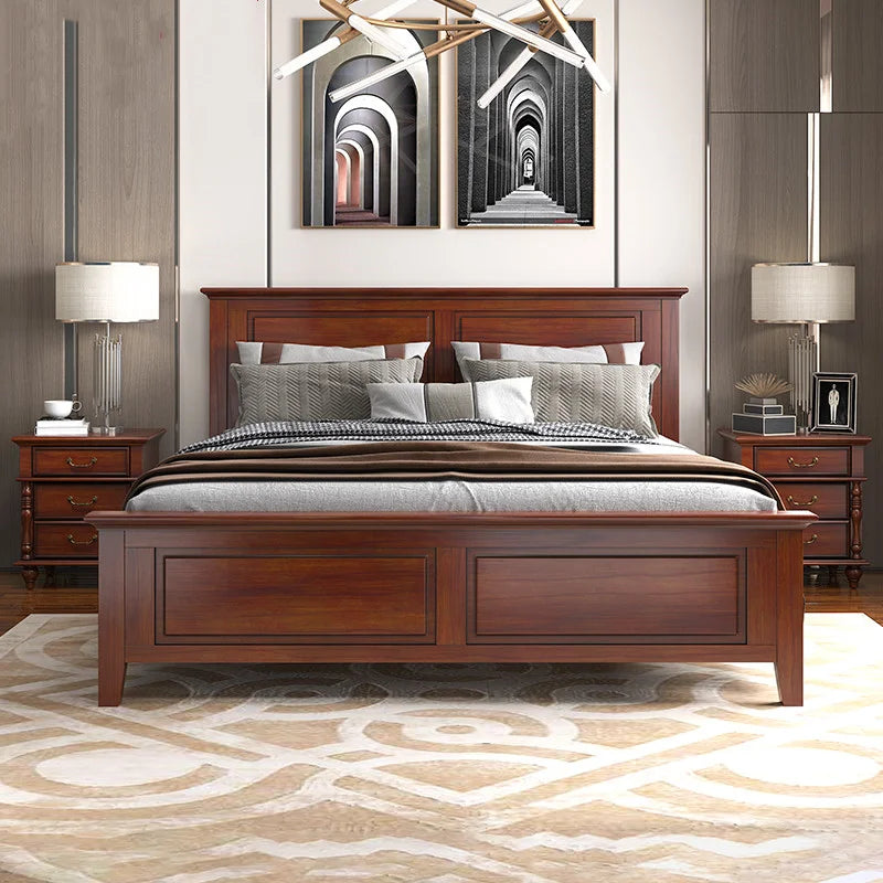 Solid Wooden Bed Luxury Bedroom Furniture Upholstered Bedroom Wood Beds Bedroom Set Furniture Bed