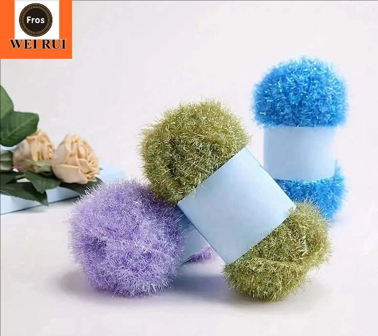 50Gram Colorful Glass Silk Woolen Thread Scrubby Yarn Pastel Yarn for Knitting