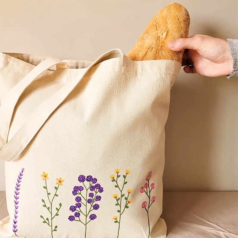 Wholesale Custom Print Logo Reusable Shopping Canvas Tote Bag for Outdoor & Supermarket Use Gift