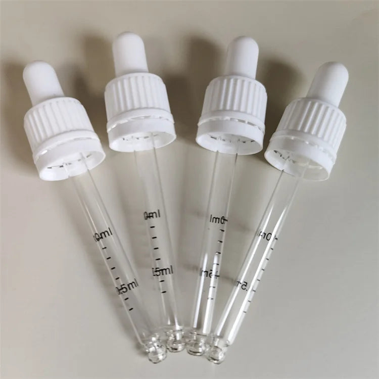 19mm 19-410 Customized Color Plastic Tamper Evident Closure Non Spill Silicone Bulb Glass Dropper Printing Pipette Chemical