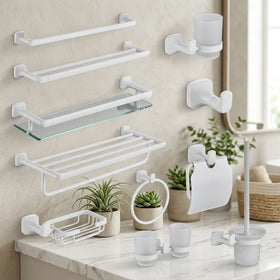 Modern Wall-Mounted Stainless Steel Brushed Finish Hotel Use Bathroom Accessory Set Brush Holder Toilet Paper Eco-Friendly