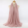 GLS048 China Custom logo Ladies Scarves Twill Cotton Scarf Ribbed Jersey Hijab Foulard Moderne Dubai Muslim Scarf