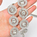 2.5cm Round Shape Crystal Cup Chain Rhinestone Trim Sew on Clothing Wedding Dress Accessories