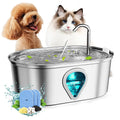 3.5L Stainless Steel Automatic Cat Water Fountain with Water Level Window Dog Dispenser Water Fountain for Cat