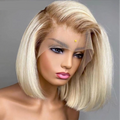 Cheap Peruvian 613 Blonde Colored Bob WigRaw Virgin Transparent Hd Full Lace Human Hair Wig100% Bob Wig Human Hair Lace Front