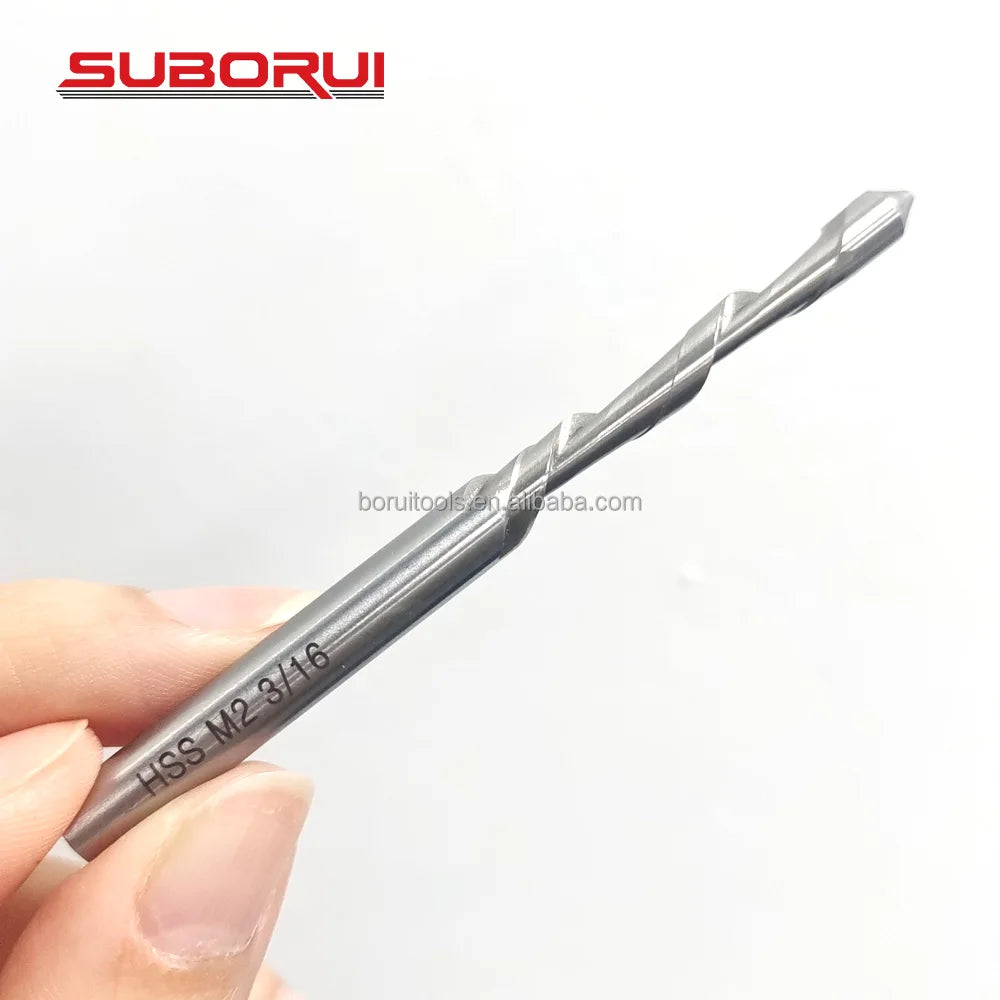 SUBORUI 3/16 Inch Guide Point Tip HSS M2 Drywall Spiral Saw Cutting Bits for Rotozip Cutouts for Outlets Window Opening