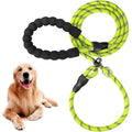 1.7m Durable Light Reflecting Soft Padded Handle Adjustable Braided Nylon Rope Dog Training Leash for Small Medium Large Dog