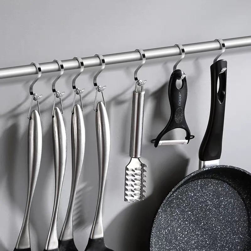 Custom Size  Color Stamping Processed Stainless Steel S Hooks Multi-functional for Kitchen Bathroom Entryway Organization