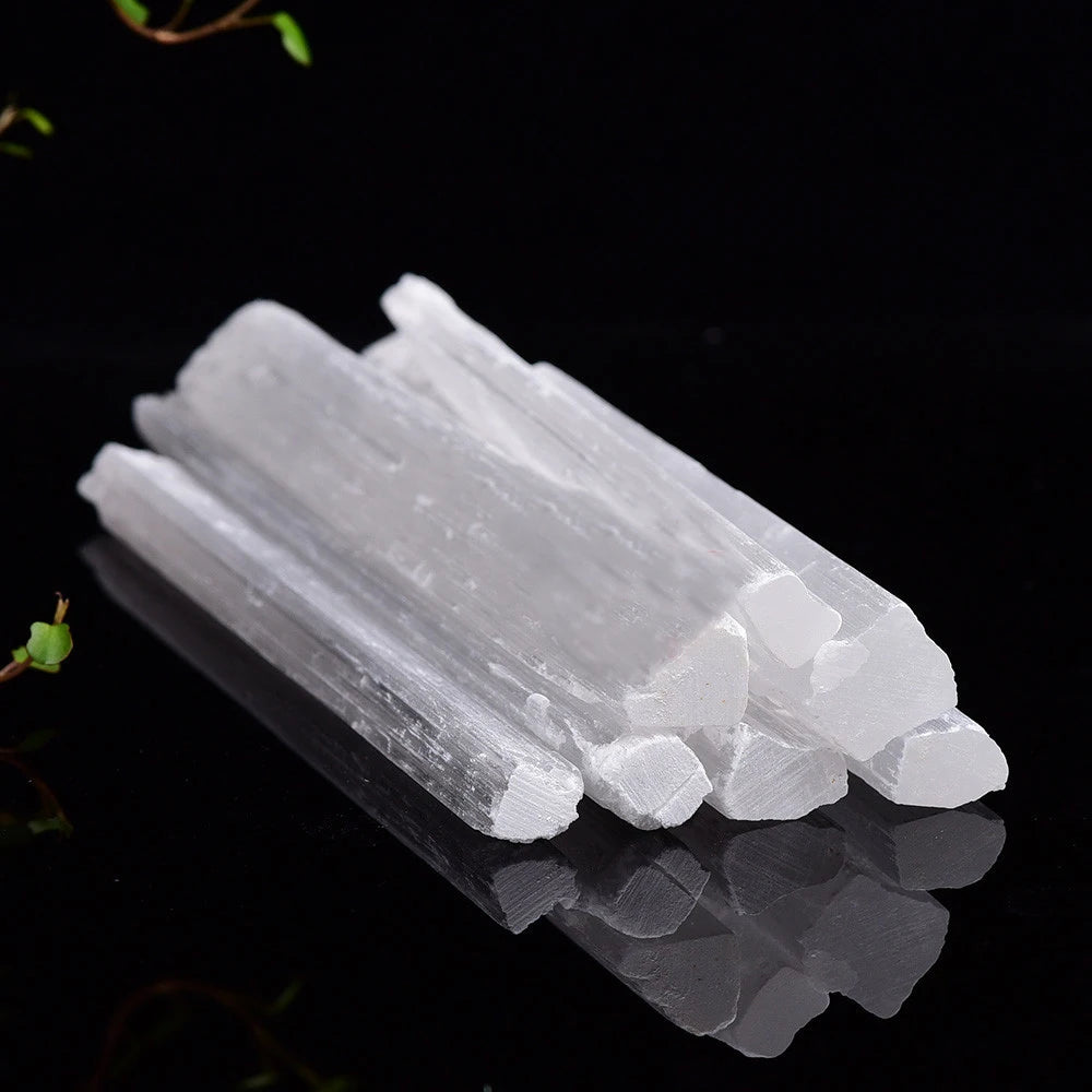 Nactural Selenite Sticks Bulk Long Crystal Wand for Reiki Chakra Healing Energy Raw Stone