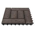 Anti-slip Waterproof European Brushed WPC Tiles White Grey Marble Design Outdoor Garden Balcony Interlock Environmental Friendly