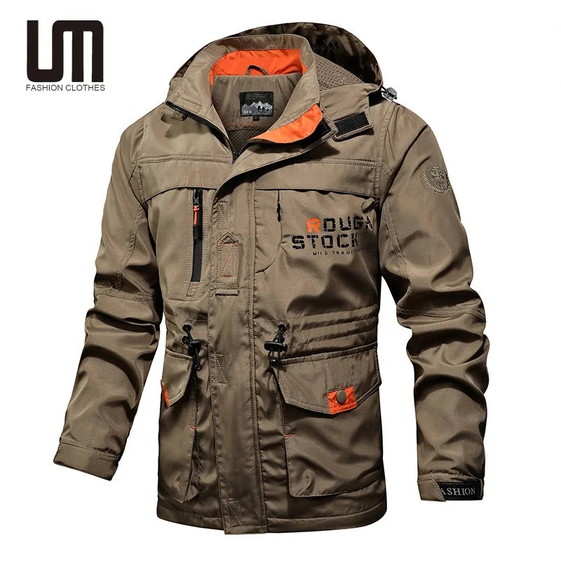 Liu Ming Custom Logo Wholesale Spring Autumn Men Fashion Trend Hooded Jacket Casual Loose Comfortable Plus Size Coat