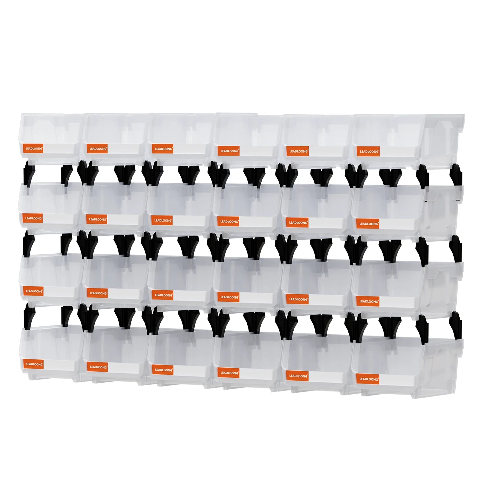 LEADLOONG V1 Transparent Storage Bin 6/24PCS 5.31*4.13*2.99Inch Plastic Hanging Stacking Tool Box Injection PE Rectangle Shape