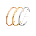 Wholesale Stainless Steel 4mm Wide Forever love Only You Engraving Women Cuff Bangle Bracelet China Manufacturer Supplier