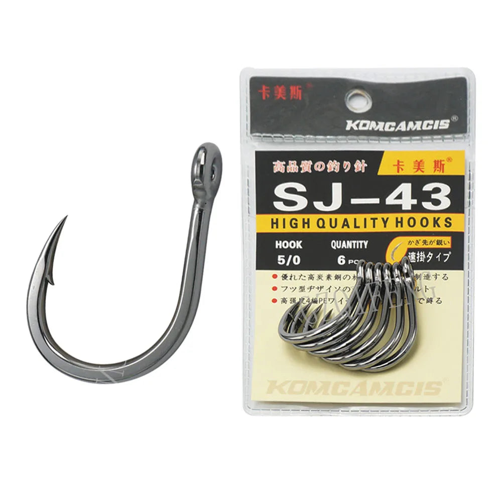 High Carbon Steel Jig Hooks for Saltwater Sea Fishing Factory Wholesale Big Game Circle Tuna Hooks for Carp Bass Boat Fishing