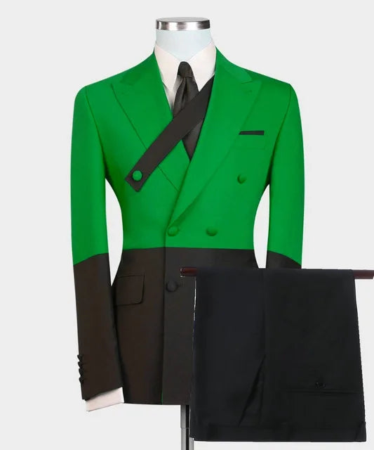 2025 Latest Solid Double Breasted Mens Suits 2 Pcs Costume Homme Groomsmen Wedding Tuxedos for Men Formal Prom Suit Jacket+Pants