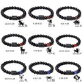 12 Signs Bracelet Natural Stone 8mm Tiger Eye Stone Beads Elastic Lucky Gemstone Bracelet for Men Women Birthday Gift