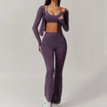 Custom Logo Ladies Fitness Running Deportes Gym Sport Wide Leg Flared Leggings With Pocket for Women Long Inseam Yoga Pants
