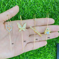 EC1744 CZ Pave Daisy Ear Wrap Crawler Hook Earring Modern Cane Ear Climber Gold-plated Butterfly Edgy Ear Pin Cuff Earring