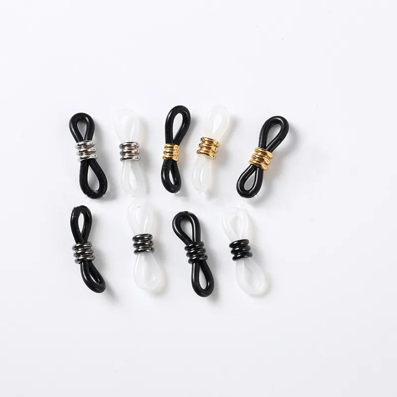 304 Stainless Steel Rubber Ends Retainer Connector Holder for Eyeglass Chain