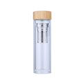 Glass Tea Infuser 500ml Travel Mug Double Wall Glass Tea Water Bottle for Loose Leaf Tea Fruit and Cold Brew Coffee
