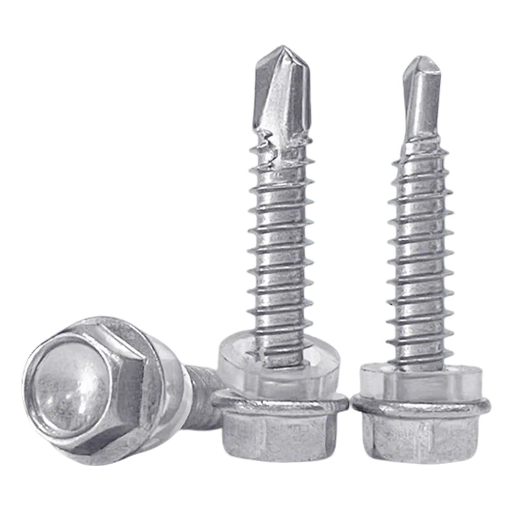 Dongji DIN7504K Hex Head Self Drilling Screw Stainless Steel Self Drilling Screw Cabinet Partition Fixation Agricultural Screw