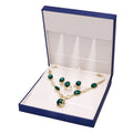 Fadeli Custom Logo Jewelry Gift Box Exquisite Blue PU Leather with LED Light for Ring Earrings Pendant