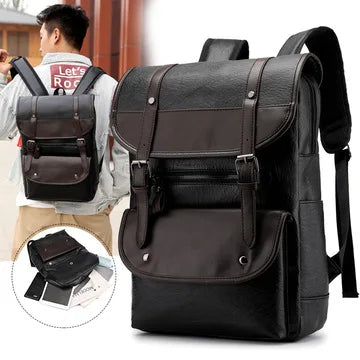 2022 Hot Sale Customizable LOGO Retro Backpacks Outdoor Travel Multifunctional Laptop Backpack  Men's PU Leather Business Bag