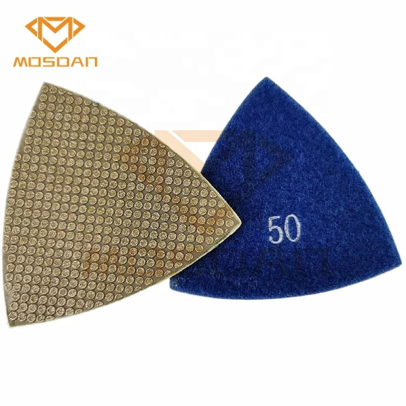 3 Inch Triangle Electroplated Diamond Polishing Pads for Corner Edge
