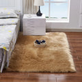 Soft White Faux Sheepskin Fur Rug Machine Made Fluffy Plush Pile PET Friendly 1 Piece Bedroom Sofa Living Room Christmas