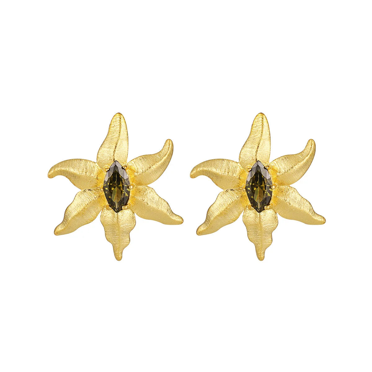 Wholesale Gold Jewelry Fine Starfish Earring Design 925 Sterling Silver Oliver Zircon Stud Earrings For Women Girls