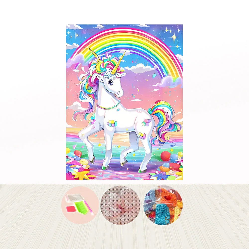 30x40 DIY Unicorn Full Drilld AB FD Diamond Painting Art Kit for Kids Fun and Easy Craft