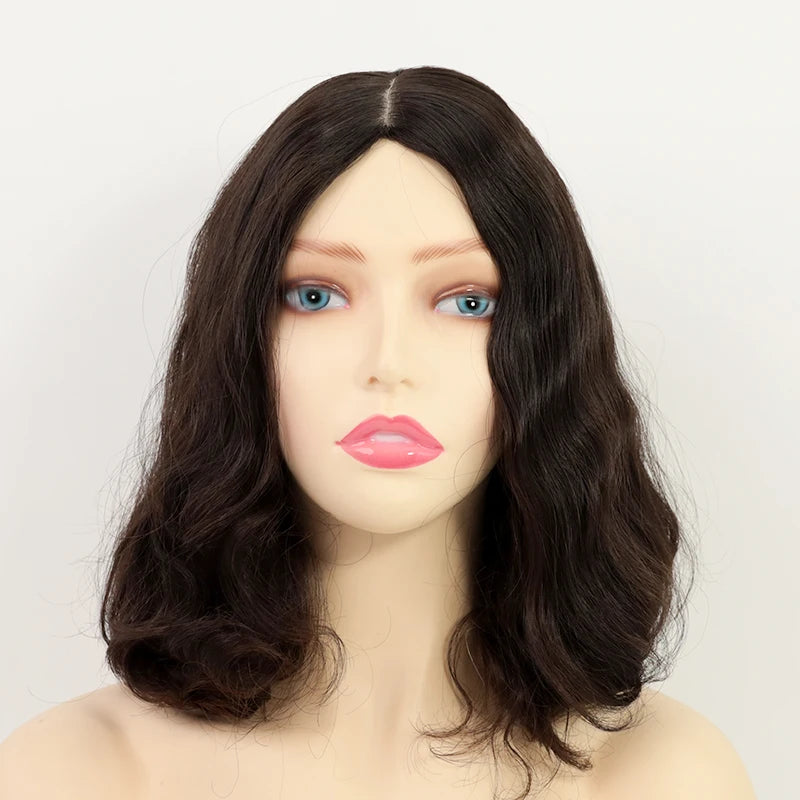 Jewish Wigs Brown Silk Top Kosher Lace Front Jewish Wigs New Glueless Silk Top 100% Human Hair Long European Hair Jewish Wig