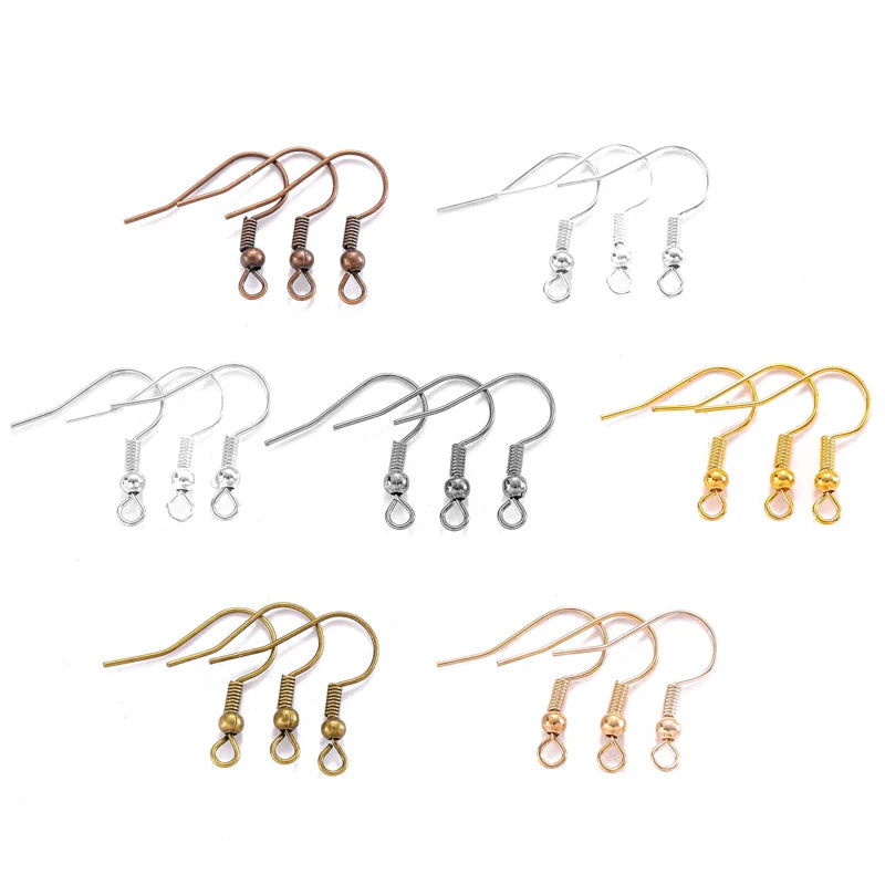 200pcs/bag DIY Earrings Clasps Hooks Fittings DIY Jewelry Making Accessories Iron Hook Earwire Jewelry 20*17mm V101