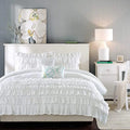 Soild Lush Ruffled Stripe Kids Comforter Bedding Set