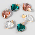 Unique Fashion Red Green White Acetate Glass Acrylic Resin Heart Dangle Earring Bulk Women Earrings Accessories China Supplier