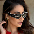 STORY KDD77156 Fashion Cat Eye Black Custom Shades Women PC Frame Luxury Sun Glasses Color Matching Retro Sunglasses