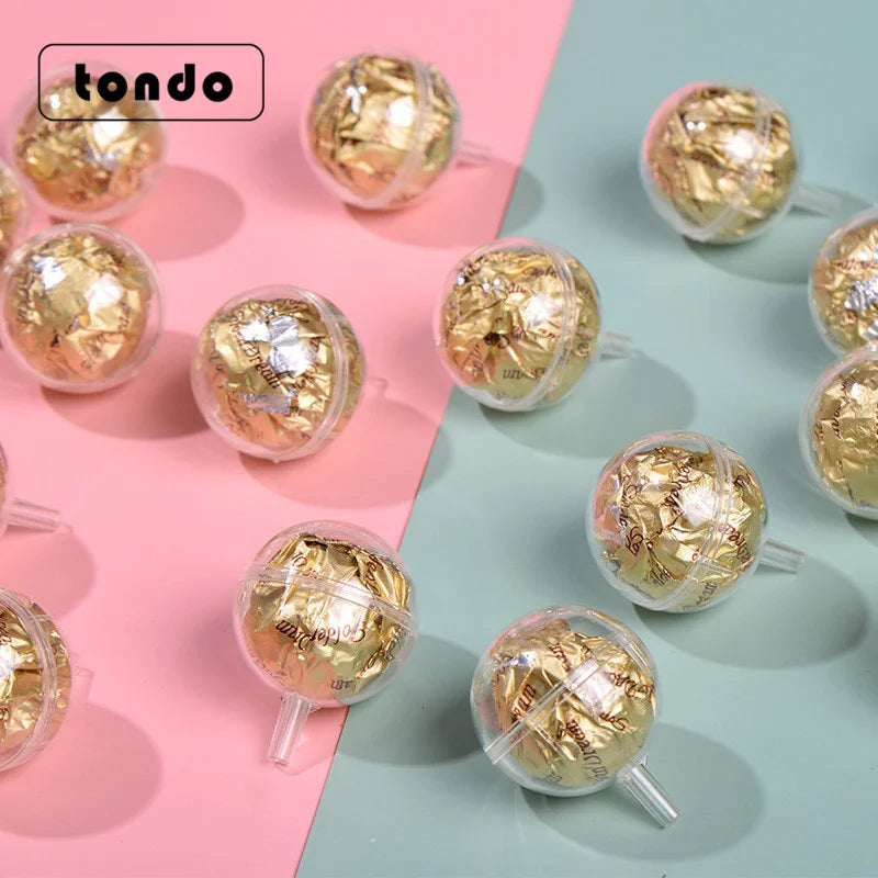 Tondo Wholesale Acrylic Transparent Cover Bouquet Packaging Materials Chocolate Cup Receptacle for Valentine