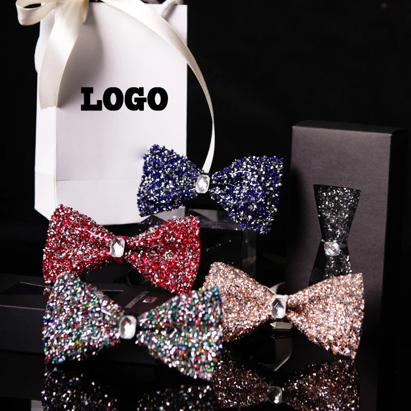 Wholesale Handmade Rhinestones Party Diamond Men Bow Tie