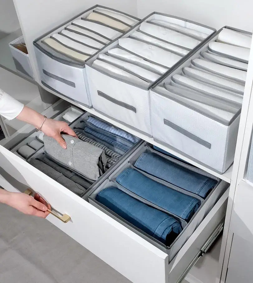 Foldable Dividers Non-Woven Fabric Living Room Closet Storage Drawer Wardrobe Clothes Organizers Bags