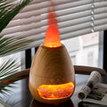 Luxury Portable Aroma Diffuser Cool Flame Light 200ML Mist Wood Grain Low Noise Essential Oil Air Humidifier for Household Gift